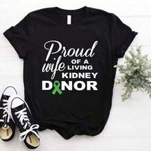 short-sleeveOrgullosa esposa del donante de riñón - Conciencia sobre la donación de órganos100% Cotton - Negro - Ver 1