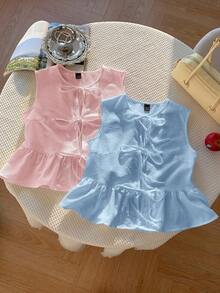 2 piezas Blusas de verano de moda 2026 para mujeres, para vacaciones, primavera, Día de San Valentín, salir, verano, primavera, Día de San Valentín, carnaval, playa, fiesta de cumpleaños, boda, salir.Top sin mangas rojo, top sin mangas rosa, - Multicolor 9 - Ver 6