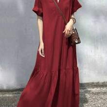 guang zhou mi qian shang mao Vestido de cola de pez de manga corta con cuello alto, elegante para mujer, de primavera/verano - Rosa vieja - Ver 6