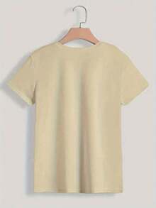 Talla Grande, Camiseta Holgada para Mujer Trebalena con Estampado Floral de Fe "Mi Esperanza Está en Jesús" - Top de Manga Corta 100% Cómodo con Diseño Cristiano, Estampado Colorido, Diseño Casual de Cuello Redondo, Adecuada para la Iglesia, Uso Diario y Moda de Verano, Ropa Fresca de Verano para Mujer. - Albaricoque - Ver 2
