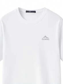 CAMEL CROWN Men's Summer Solid Color Casual Crew Neck Short Sleeve T-Shirt - White - View 3