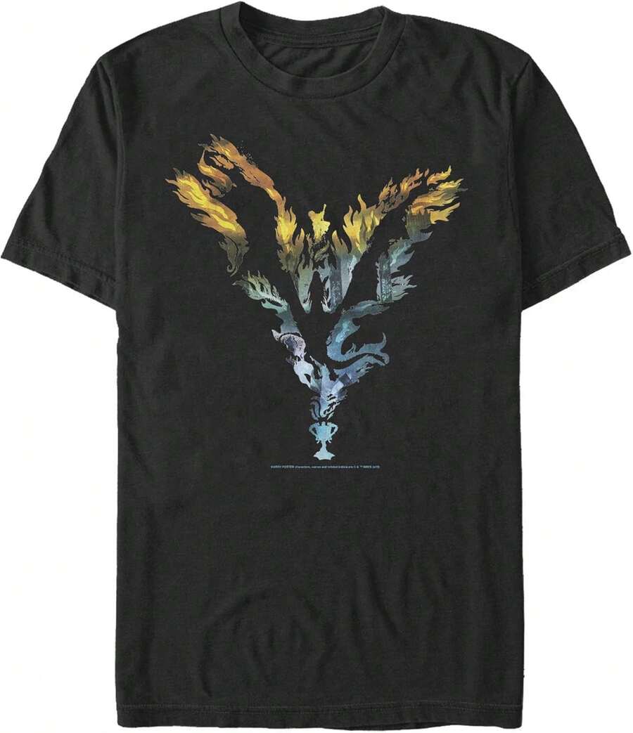 Silueta de dragón para hombre, blusas para mujer, blusas, blusas casuales para mujer, blusas informales para mujer, tops de mujer, tops, unisex. - Negro - Ver 1