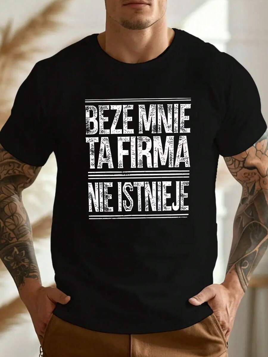 Camiseta Divertida de Talla Grande para Hombre con Estampado Crinkle, TALLA PLUS - Negro - Ver 1
