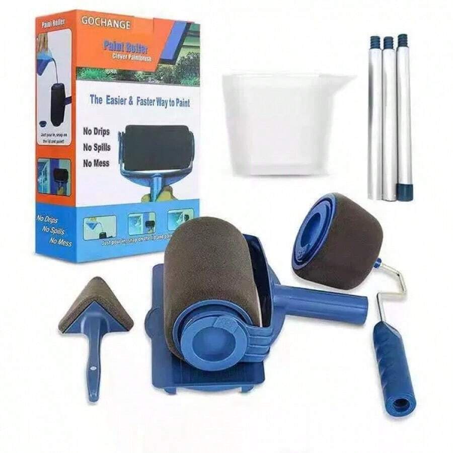 Multi-Piece Paint Roller Set With Handle, Easy DIY Room Renovation Tool For Smooth Wall Painting - New Model - View 1