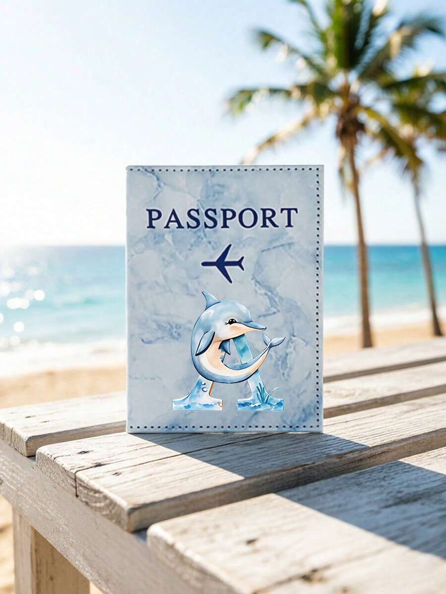 1個海豚與字母A-Z印花護照套,PU皮革旅行護照夾,海洋主題字母設計,防水身分證與護照保護套,輕便旅行錢包,可放護照、身分證與登機證,適合度假、出差、海邊旅行與日常使用,夏季假期、生日與旅行禮物首選,可用作護照套、旅行文件夾、身分證套與旅行配件 - 彩色 - 查看 1