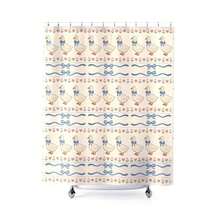 Coquette Goose Shower Curtain Unique Bathroom Decor Housewarming Apartment Blue Bow Softgirl Cottagecore Floral Flower Farm AnimalLight Weight Washable Waterproof Fabric With Hook - A - Xem 4