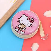 Sanrio 1個裝 Hello Kitty 迷你圓形拉鍊零錢包，粉色與白色可愛卡通圖案手提包，適合收納硬幣、鑰匙、耳機，女性與女孩用便攜小錢包，附手柄緊湊收納袋，拉鍊開合設計，適合情人節、婚禮、生日禮物、旅行配件、畢業季、開學季 - 彩色 - 查看 7