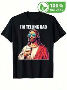 Camiseta Divertida Estilo Urbano con Diseño Iconográfico y Mensaje I'm Telling Dad para Hombres y Mujeres - Ideal para Regalo y Estilo Casual - Algodón de Alta Calidad - Negro - Ver 1