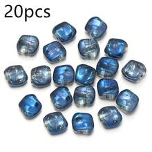 20pcs/Pack Asymmetrical Square Electroplated Glass Beads, Colorful Semi-Transparent Iridescent Glass Crystal Square Beads 12X11mm For DIY Earrings, Bracelets, Phone Charms, Jewelry Accessories - Glass Square Beads - View 23