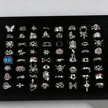 10/20 piezas Juego de anillos de estilo vintage, calavera, mariposa, araña, punk para mujeres, joyería gótica mixta, apilable, para fiestas, regalos diarios y festivos - Conjunto de anillos punk 2 - Ver 6