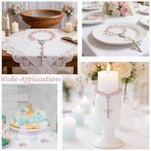 30pcs Baptism Gift Rosary Set Includes 30 Mini Rosary Beads, 30 Organza Bags For Baby Shower, Wedding, Baptism, First Communion, Easter Gift (Pink) - A - View 5