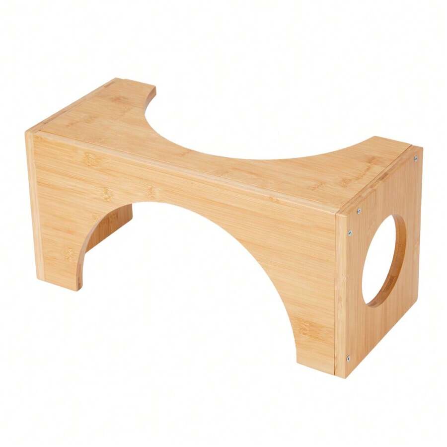 WARMTOBABY Adjustable Toilet Stool Ergonomic Bathroom Footrest 9 Inch Space Saving Commode Squatting Stool For Adults Home Bathroom Essentials - Wood Color - View 1