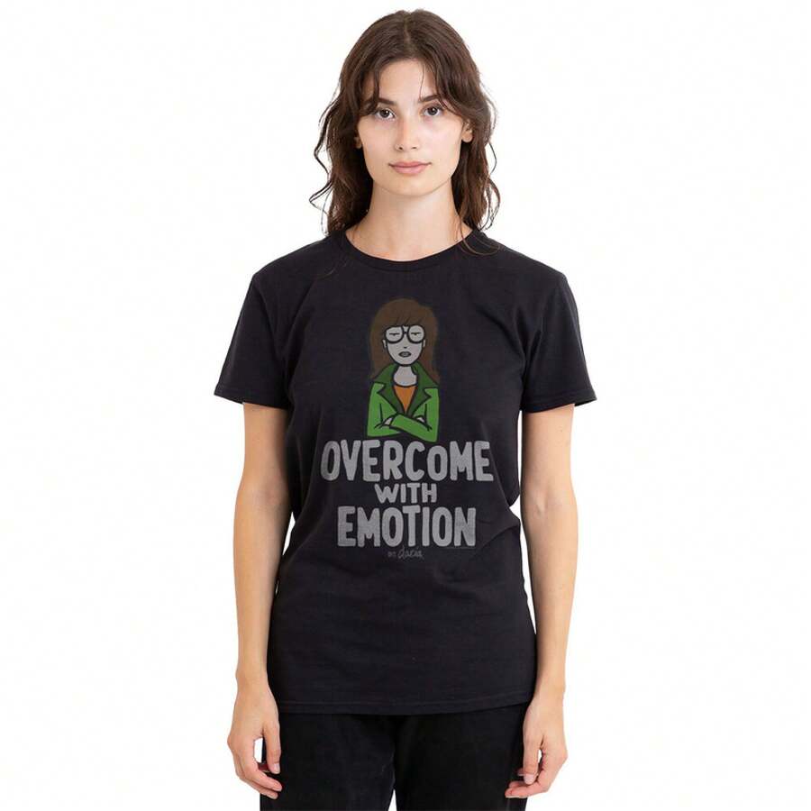 Camiseta para mujer con cita de MTV Daria, tallas S-2XL, camisetas de moda negras, camisetas cómodas y transpirables. - Negro - Ver 1