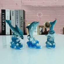 1pc Mini Dolphin Figurine, Indoor Decor, Summer Beach Style Ornament - Mini Dolphin - View 2