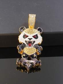 1pc Fully Rhinestoned Panda Animal Pendant Necklace, Fashionable Shiny Hip-Hop Style Accessory, Suitable For Daily Wear - Panda Pendant Necklace - View 15