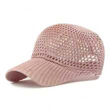 1pc Women's Mesh Knit Baseball Cap, Adjustable Outdoor Sports Hat, Sun Protection Casual Hat Suitable For Spring/Autumn Travel, Beach, Party - Multicolor - View 4