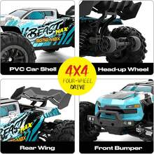 Brushless Off Road RC Car, 80KM/H High Speed Drift Vehicle, Supports Multiple Cars Racing Together, Drifting, Racing, Climbing, LED Lighting Modes, Not A Toy, For Professional Players, Collectors Or Competitive Sports Use Solely - Blue - View 8