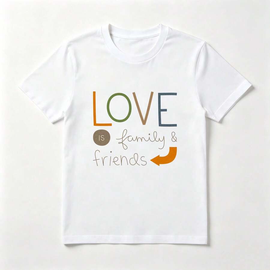 Colores Multiestilo Playera de Algodón Blanca con Diseño Familiar y Divertido - Blanco - Ver 1