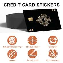 5Pcs Credit Card Skin Sticker, Funny Credit Card Skin Sticker Cover, Vinyl Stickers For Debit Credit Cards, Cute Waterproof Skins Cover For Bank, EBT, Key, Transportation, ID - Multicolor - View 6