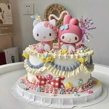 SANRIO (授權) 卡通可愛 KT 貓形酷米飯球裝飾，桌面裝飾，蛋糕裝飾，節日派對裝飾，生日禮物，完美禮物 - 查看 1
