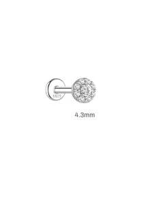 1Pc 2-5MM 925 Sterling Silver Moissanite Round Bezel Nose Stud, Hypoallergenic Body Piercing Nose Ring For Women Daily Party Birthday Gift - Silver - View 11