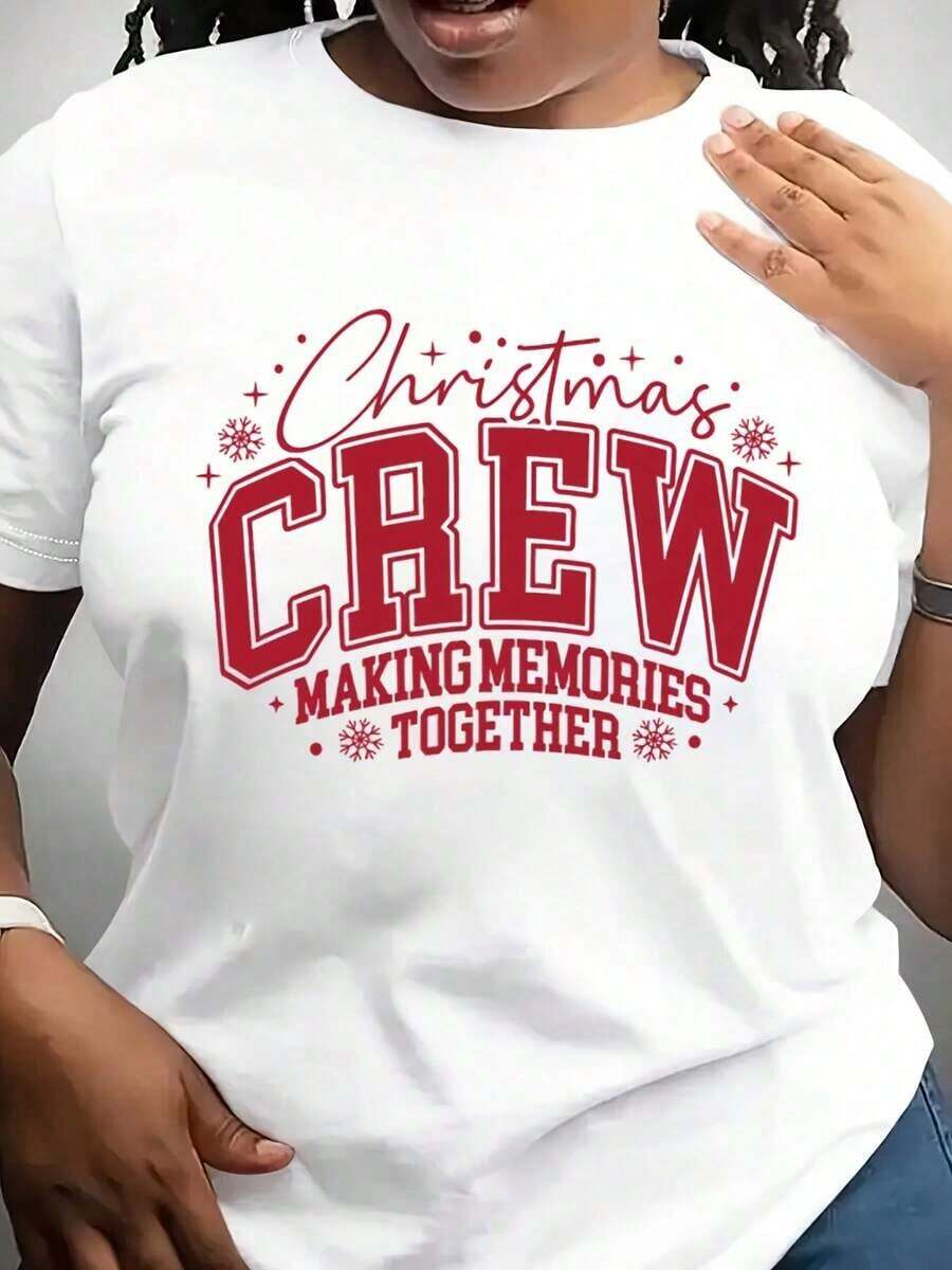 Camiseta navideña moderna y minimalista, Camiseta navideña, Creando recuerdos juntos, Camiseta navideña a juego, Camiseta familiar a juego, Regalo de Navidad, casual para el día a día - Blanco - Ver 1