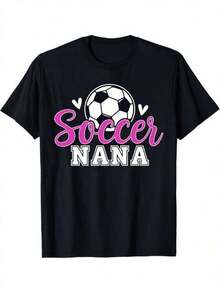 Balón de fútbol rodeado de corazones simbolizando pasión yón rumbo a la Copa Mundial 2026 camiseta para mujer cómoda y moderna para fanáticas del deporte - Negro - Ver 1