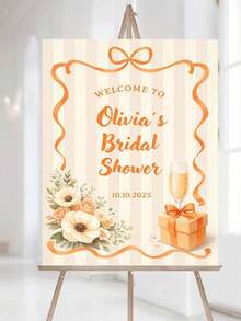 Customized Modern Minimalist Vertical Welcome Sign - Suitable For Spring/Summer Decor, Peach Theme Wall Art With Customized Name/Text, Vinyl Material, Easy Installation For Home, Office, Wedding Gift - Multicolor - View 9