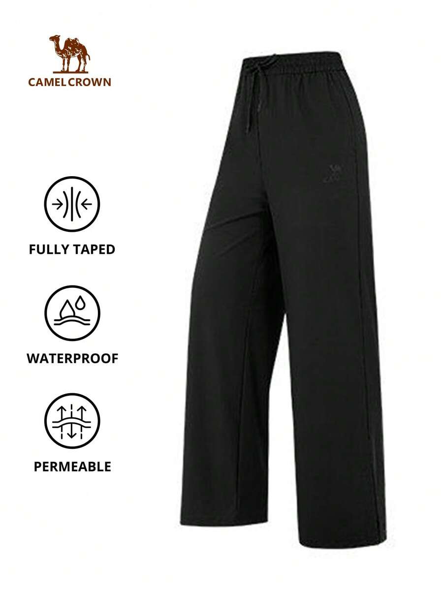 CAMEL CROWN Pantalon décontracté long pour femmes, pantalon ample de protection solaire pour le printemps/été, pantalon de course respirant et léger, pantalon droit ample et décontracté - Noir Fantôme - Voir 1