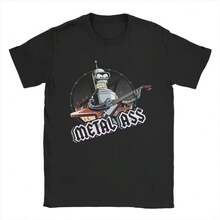 Camiseta De Manga Corta Creativa Y Divertida Con DiseñO De Robot De Dibujos Animados, Estilo Europeo Y Americano, Para Hombres Y Mujeres. - Negro - Ver 9