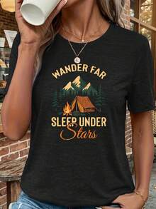 Una camiseta de manga corta para mujer, moderna, a la moda, retro y de corte holgado, adecuada para actividades al aire libre en primavera y verano.Camiseta deportiva casual versátil de estilo urbano con estampado de moda europea y americana para mujer, con cuello redondo y mangas cortas.Diseño con la temática 'Viaje en el Cielo Estrellado'.Tejido cómodo, transpirable y ligero, ideal para viajes y actividades al aire libre.blusas para mujer,blusas casuales para dama,tops,, mujer premium,y2k,playeras de mujer curvy,ofertas y liquidaciones ropa mujer,playeras deportivas para mujer,,playeras de hombre, mujer,blusas>elegante AS6P - Negro - Ver 8