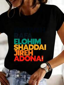 Una camiseta de manga corta para mujer, moderna, a la moda, retro y de corte holgado, adecuada para actividades al aire libre en primavera y verano.[Nueva Llegada 2026] Camiseta de verano para mujer con estampado y cuello redondo, estilo callejero lindo y elegante, casual y generosa, suave y transpirable.Perfecta para el hogar, actividades al aire libre, desplazamientos y viajes.Una opción ideal para el Día de la Madre o como regalo de cumpleaños.blusas para mujer,blusas casuales para dama,tops,, mujer premium,y2k,playeras de mujer curvy,ofertas y liquidaciones ropa mujer,playeras deportivas para mujer,,playeras de hombre, mujer,blusas>elegante 0CXF - Negro - Ver 8