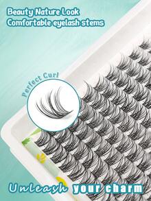 120 piezas Racimos de pestañas DIY para extensión de pestañas, racimos de pestañas con banda invisible de 8-16 mm, extensiones de pestañas en racimos con rizo C - C - Ver 3