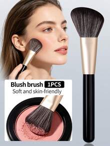 1 cọ trang điểm tạo khối góc cạnh, cọ má hồng lông mềm, cọ phấn phủ, cọ trang điểm mặt cầm tay, dụng cụ làm đẹp đa chức năng. - màu đen - Xem 2
