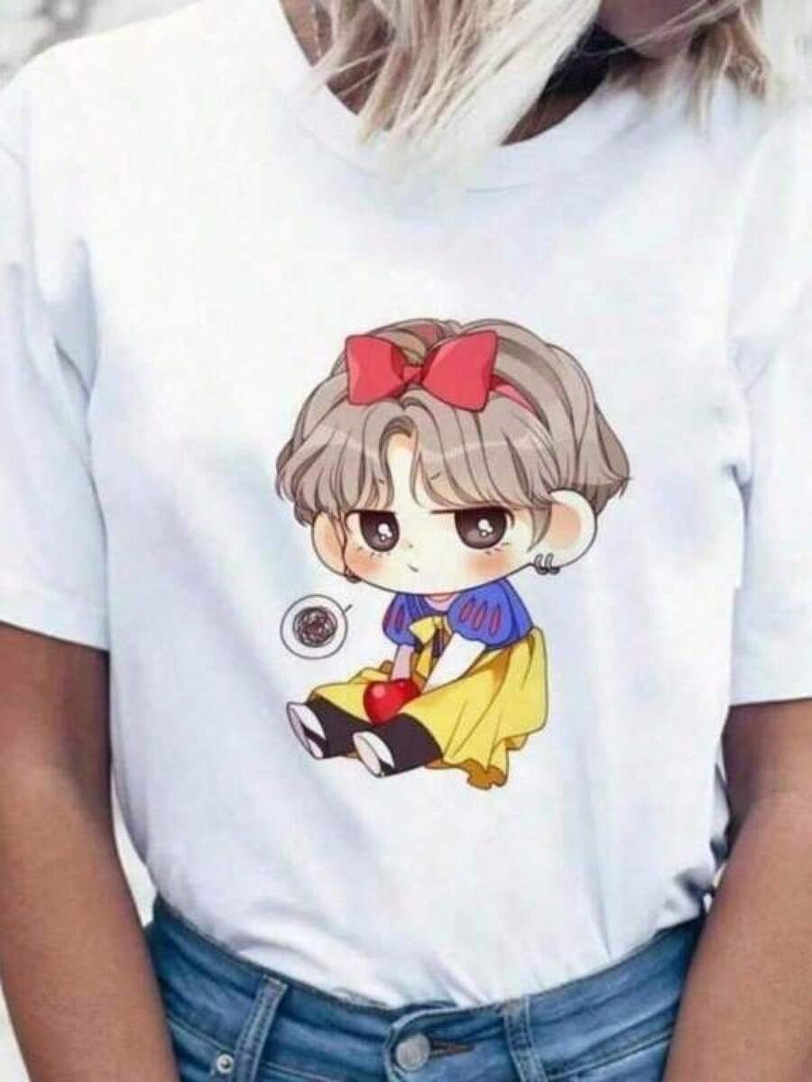 Camiseta  de JIN , J HOPE, JIMIN, V, JUNGKOOK, Camiseta de manga corta con gráfico divertido del grupo de música coreana K-Pop para hombre. - Negro - Ver 1