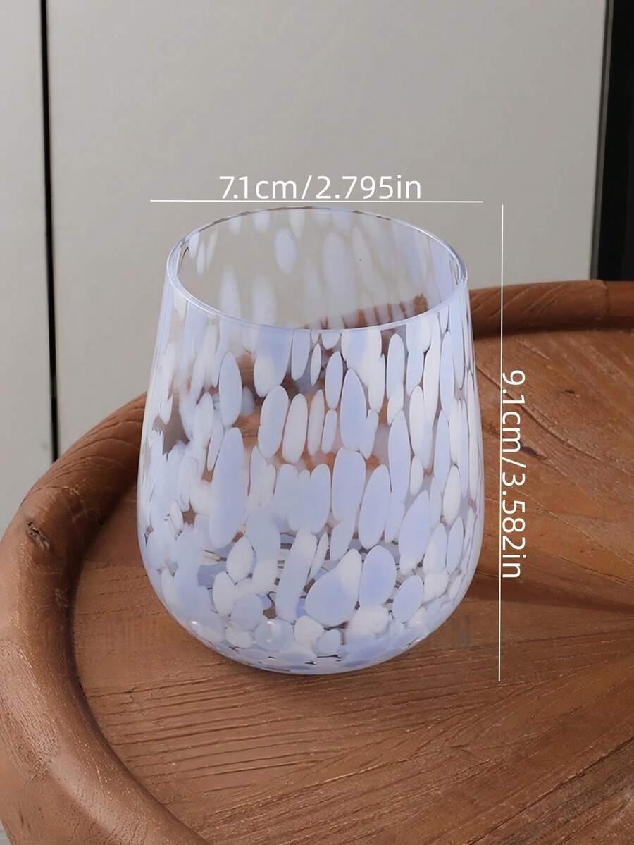 1个渐变墨迹泼墨工艺玻璃杯，复古别致拿铁咖啡饮料杯，值得入手的高端果汁/饮料杯，时尚家居水杯，适用于餐厅、客厅、咖啡馆、办公室 - 彩色 - 查看 1