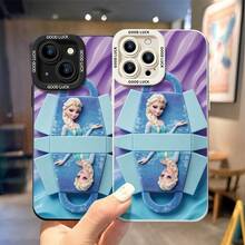 Officially Licensed Disney Frozen Phone Case, This Protective Phone Case Features Elsa In A Mirrored Plush‑Style Tote‑Bag Shaped Design, With Snowflake Details On Blue Fuzzy Fabric, Set Against A Purple Wavy Bubble Background, Made With Flexible, Durable TPU Material To Protect Against Everyday Scratches, Bumps, And Minor Impacts, Compatible With IPhone 17, 16, 15, 14, 13, 12, 11 Pro Series And Galaxy S22, S23, S24, S25 Models, Making It A Charming Choice For Disney Fans, Ideal For Birthdays, Holidays, Or Any Special Occasion To Surprise Family And Friends. - 黑色 - 查看 4