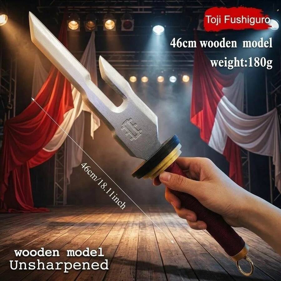 1 pieza Modelo de espada de anime de madera, decoración de escritorio de arte COS delicado, regalo - Multicolor - Ver 1