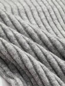 Top De Punto Acanalado De Cuello Alto Y Tirantes Cortos - Gris - Ver 6