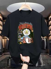 Camiseta Retro para Parejas - Atuendo Moderno para Parejas, Edición del 20º Aniversario de "Head Comics" de R. Crumb de 1988, Clásico de la Contracultura: Fritz The Cat y Mr. Natural, Tela Gruesa de 180G, Ropa Casual para Uso Diario y Fin de Semana, Estilo Contracultural - Negro - Ver 6