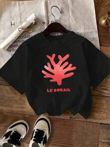 Una camiseta de manga corta para mujer, moderna, a la moda, retro y de corte holgado, adecuada para actividades al aire libre en primavera y verano, con un patrón abstracto de ramas similares a corales.Esta es una nueva camiseta de verano para mujer, un top de manga corta, una camiseta estampada casual y elegante para mujer, una prenda femenina elegante.blusas para mujer,blusas casuales para dama,tops,, mujer premium,y2k,playeras de mujer curvy,ofertas y liquidaciones ropa mujer,playeras deportivas para mujer,,playeras de hombre, mujer,blusas>elegante 18KM - Negro - Ver 8
