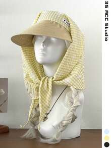 Retro Plaid Headscarf Hat, Paisley Pattern Contrast Color Fashionable Sun-Proof Bandana Cap, Cute Polka Dot Visor Hat, Versatile Adjustable Summer Breathable Snapback Cap, Unisex Lightweight Quick-Dry Outdoor Sports Baseball Cap - Multicolor - View 9