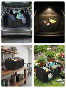 [Delivery Within 2-7 Days In The United States] Space-Saving Multipurpose Car Trunk Organizer With Mesh Pockets And Sturdy Carrying Handles Durable Expandable Auto Cargo Storage Caddy For Active Individuals And Commuting Adults Flexible High-Capacity SUV Boot Storage Bag For Organizing Vehicle Cleaning Supplies Tools And Outdoor Gear Comprehensive Auto Tidy Storage Box Car Interior Accessories And Trunk Organizers Container - Multicolor - View 11