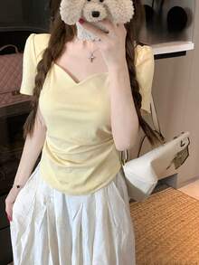 Women Tops - Yellow - View 1