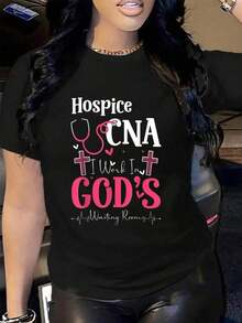 Camiseta 100% Algodón para Asistente de Enfermería Certificado en Hospitales y Cuidados de Domicilio, para Hombre y Mujer, Suave y Transpirable, Estilo Clásico, Moda de Verano, Estampada, de Manga Corta - Negro - Ver 1