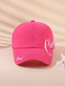 1pc Girls' Embroidered Letter Ponytail Baseball Cap, Breathable Sun Protection Outdoor Hat - 1PC - View 6