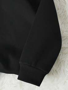 Women's Crew Neck Sweatshirt In Various Colors With Small Horse Print, Versatile Autumn/Winter Jacket - Wear With A Shirt - Latest Fashion - Black - View 5