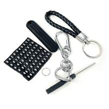 1pc Anti-Lost Car Key Chain, Phone Number Card Keychain, Phone Number Tag, Lock Shaped Keyring, Car Key Chain, Auto Accessories - Black - View 2