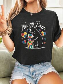 Una camiseta de manga corta para mujer, moderna, a la moda, retro y de corte holgado, adecuada para actividades al aire libre en primavera y verano.Camiseta de manga corta de verano para mujer, estilo europeo y americano, con diseño de patrón a juego para padres e hijos.Corte holgado, moderna y cómoda para primavera y verano, camiseta de manga corta con cuello redondo.Estampada, a la moda, de estilo urbano, versátil y casual para deportes.blusas para mujer,blusas casuales para dama,tops,, mujer premium,y2k,playeras de mujer curvy,ofertas y liquidaciones ropa mujer,playeras deportivas para mujer,,playeras de hombre, mujer,blusas>elegante IJVF - Negro - Ver 8