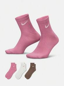 Nike Everyday 輕量快乾訓練襪 (3雙裝) 66%棉 33%聚酯纖維 1%彈性纖維 SX7677-936 - 粉色 - 查看 10